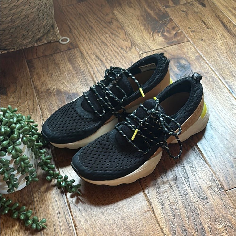 Women’s Sorel Black and Yellow Athletic Shoes